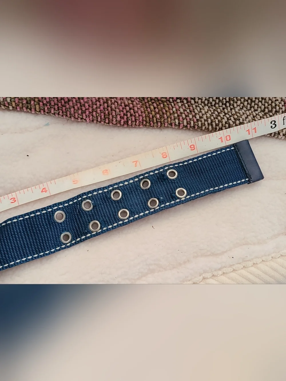 Y2K Women/Teen/Child Blue Webbed Casual Belt w/Silver Studs/Grommets/Beads